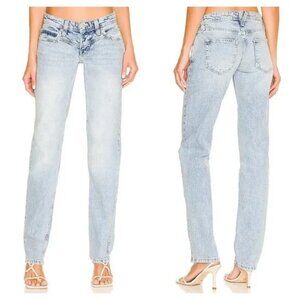 We the Free People Shelby Boyfriend Jeans 30 Light Wash Low-Rise Button-Fly